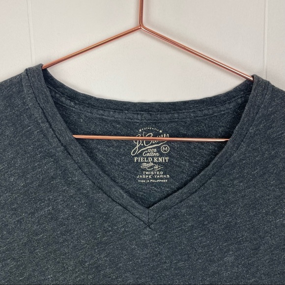 J.Crew Field Knit Gray Marled V-Neck Short Sleeve T-Shirt - Picture 3 of 8
